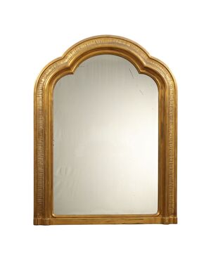 Golden Overmantel Mirror of Eclectic Style, Italy, Second Half of the 19th Century