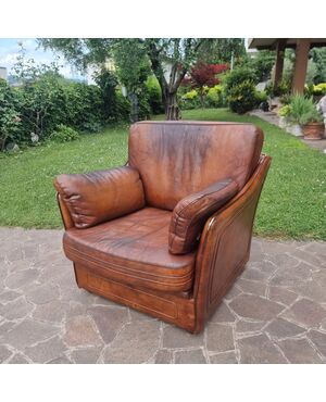 Poltrona in cuoio Roche Bobois per Hermès anni 70/80 Vintage 