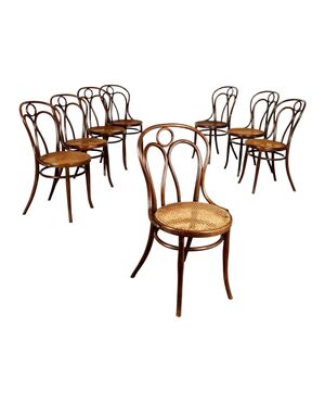 Set of 8 chairs J & J Kohn Austria Late 19th Century