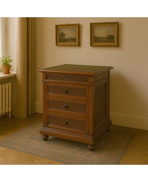 Carved Desk in Tudor Style, England, Late 19th Century