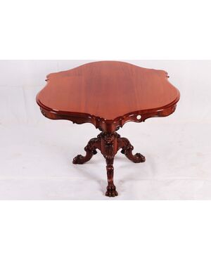 1800s Mahogany Scalloped Circular Coffee Table