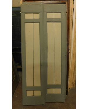 pte115 - n. 3 lacquered double-leaf doors, to be restored, cm l 90 xh 208     