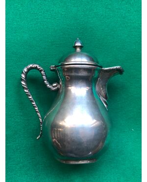 Silver &#39;egoiste&#39; coffee pot with tourchon handle Italy.     
