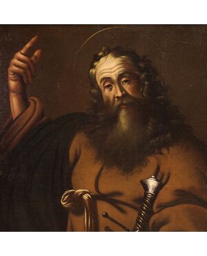 Antico dipinto italiano San Paolo del XVII secolo