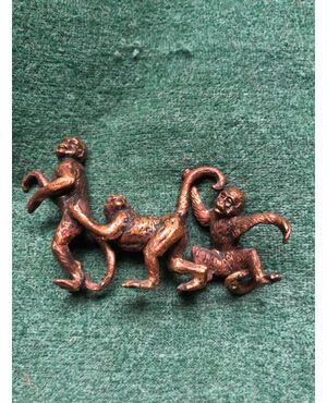 Bronzetto raffigurante tre scimmie.Austria.