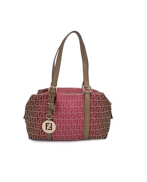 FENDI Borsa a Mano in Tela Col. Rosa FF M