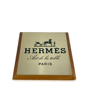 HERMES Accessorio Home Decor Vintage in Legno Col. Oro M