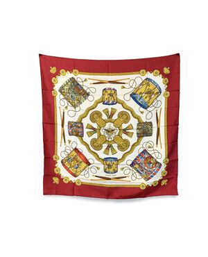 HERMES Foulard Vintage in Seta Col. Rosso Carre 90