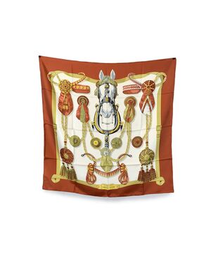 HERMES Foulard Vintage in Seta Col. Arancione Carre 90