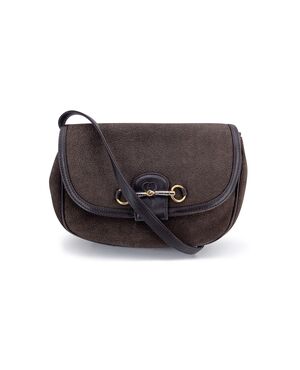 GUCCI Borsa a Tracolla Vintage in Pelle Col. Marrone Horsebit 1955 S