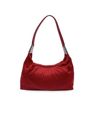PRADA Borsa Hobo in Tela Col. Rosso Tessuto M