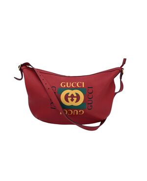 GUCCI Borsa a Tracolla in Pelle Col. Rosso Hobo M