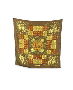 HERMES Foulard Vintage in Seta Col. Marrone Carre 90