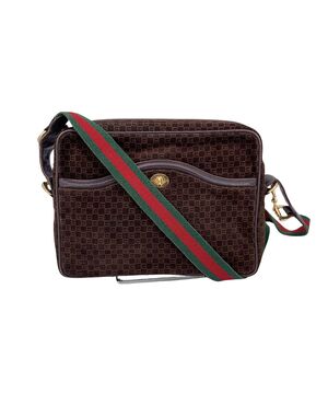 GUCCI Borsa a Tracolla Vintage in Camoscio Col. Marrone Ophidia M