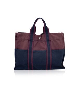 HERMES Borsa Shopper Vintage in Cotone Col. Nero Fourre-Tout M