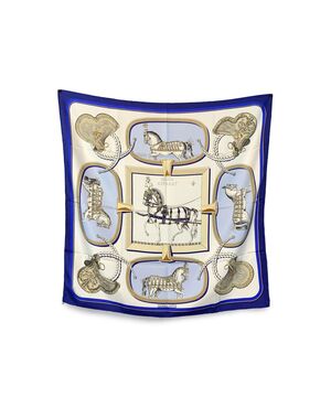 HERMES Foulard Vintage in Seta Col. Blu Carre 90