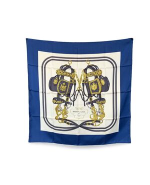 HERMES Foulard Vintage in Seta Col. Blu Carre 90