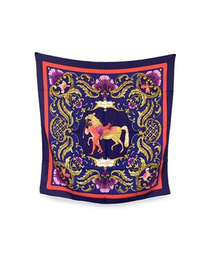 HERMES Foulard Vintage in Seta Col. Blu Carre 90