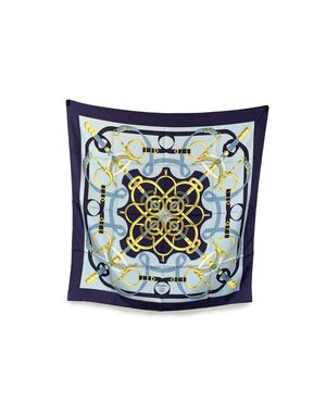 HERMES Foulard Vintage in Seta Col. Blu Carre 90