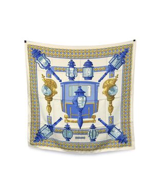 HERMES Foulard Vintage in Seta Col. Blu Carre 90
