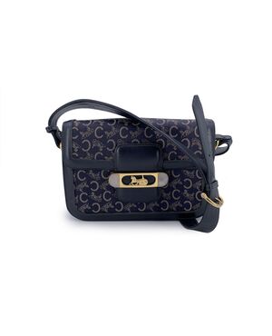 CELINE Borsa a Tracolla Vintage in Tela Col. Blu Clasp box M