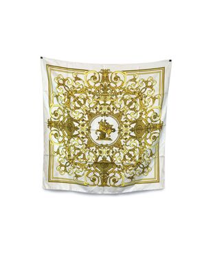 HERMES Foulard Vintage in Seta Col. Bianco Carre 90