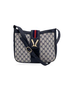 GUCCI Borsa a Tracolla Vintage in Tela Col. Blu M