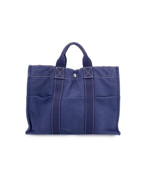 HERMES Borsa Shopper Vintage in Cotone Col. Blu Fourre-Tout M