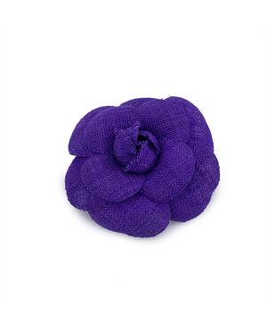 CHANEL Spilla Vintage in Tela Col. Viola Camelia