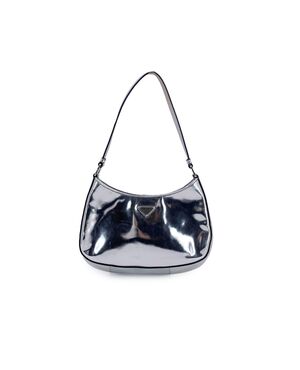 PRADA Borsa a Tracolla in Pelle Lucida Col. Argento Cleo M