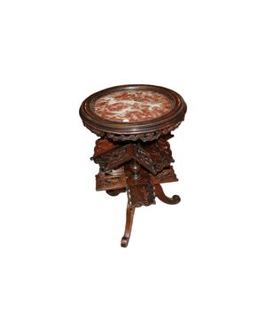 Tavolino da fumo Francese di Gusto Orientale del 1800 in noce