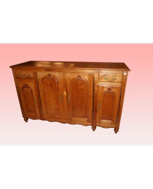Credenza francese in legno di ciliegio 4 porte con cassetti di inizio 1900