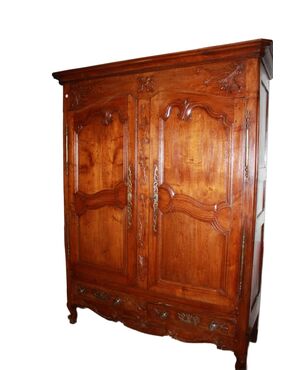 Armadio Bretone francese di fine 1700 in legno di rovere
