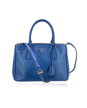 PRADA Borsa Shopper in Pelle Col. Blu Galleria M