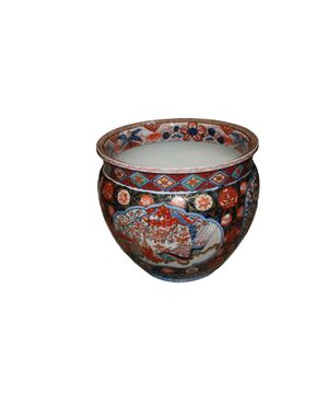 Cachepot vaso giapponese di fine 1800 Stile Imari