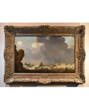 Veduta marina con vascelli, Julius Porcellis (Rotterdam 1610 – 1645 Leiden) attribuibile