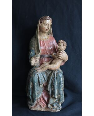 Scultura: Madonna con Bambino, Siena, '400
