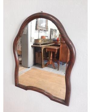 SPECCHIERA MOSSA ORIGINALE DEGLI ANNI 50-60 IN LEGNO LACCATO CON PIEDISTALLO