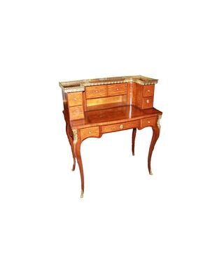 Piccolo Scrittoio con Alzata stile Luigi XV Francese del 1800