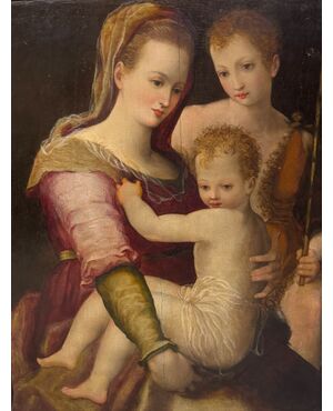 "Madonna con Bambino e S.Giovannino" dipinto su tavola XVI secolo.