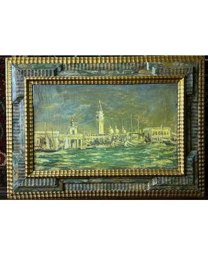 Olio su tela. Venezia. Firmata. XIX secolo