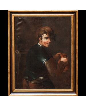 Cerchia di Antonio Amorosi (Comunanza, 1660 – Roma, 1738), Ritratto di giovane popolano