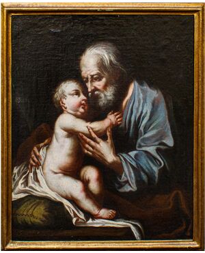 Seguace di Giuseppe Nogari (Venezia, 1699 – ivi, 1763), San Giuseppe con il Bambino