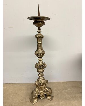 Splendido candeliere XVIII sec, in metallo argentato 97x25. 