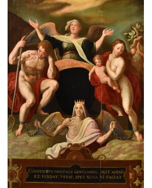 Redenzione di Adamo ed Eva dopo la cacciata dall’Eden, Jacob de Backer (Anversa, 1555 circa – 1585 circa)