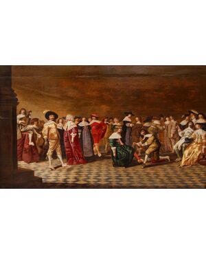 Jan Jansz. Westerbaen I (L’Aia, 1600 – 1686), Scena di ballo – la giarrettiera