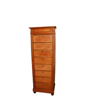 Settimino Porta Documenti in Legno di Ciliegio Pelle Decorata e Cartone