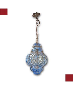 LAMPADA IN VETRO BLU DI MURANO PRIMI DEL XX SECOLO