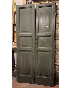 PTS894 - N. 3 Porte bifacciali a due battenti, epoca '800, luce cm L 102 x H 115