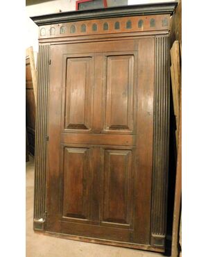 STIP021 - Placard Impero ad un anta in legno di noce chinato, epoca '800, misure cm L 135 x H 220